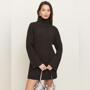 Reformation Ozzy Sweater Dress in Espresso